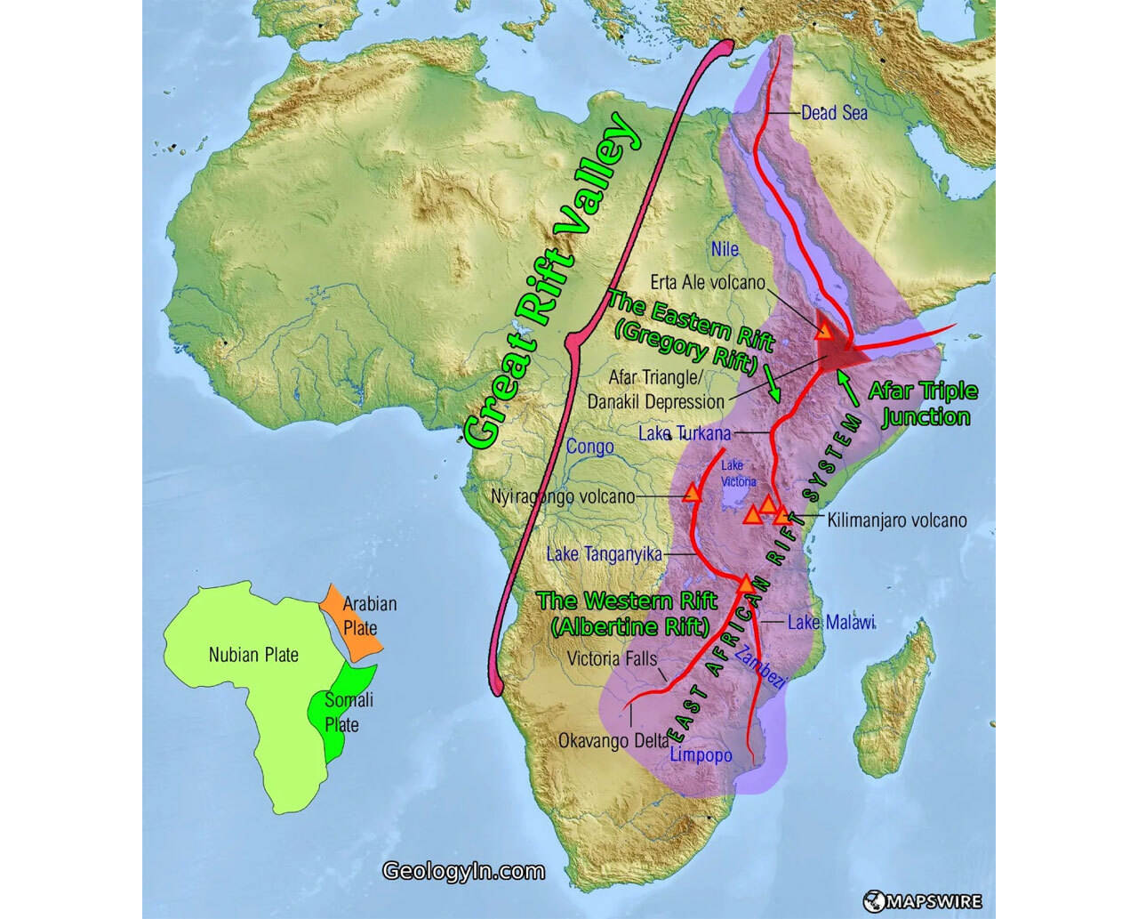 Скорость разрыва Африки на части