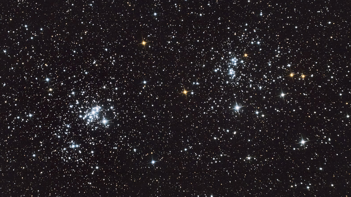 Снимок двойного звездного скопления Хи-Аш Персея, сделанный во время отдыха в Архызе