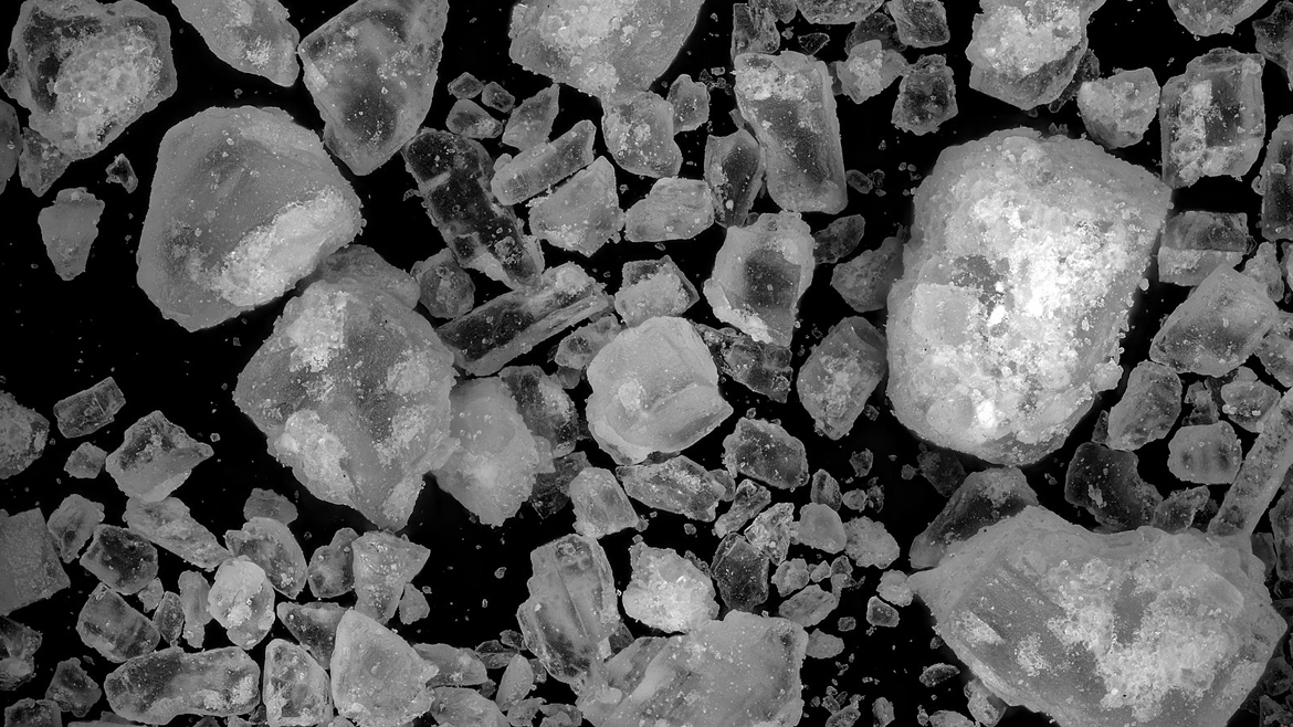 Соль пищевая под микроскопом (помол 1, каменная, первый сорт)
