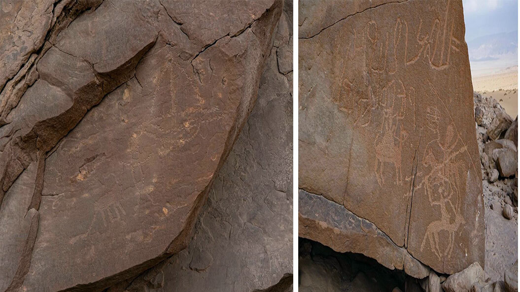 Огромное скальное убежище с древними рисунками