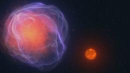 Иллюстрация: взрыв сверхновой и звезда-субкарлик