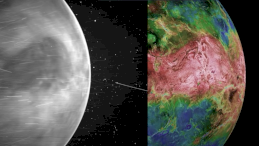 Детали поверхности на изображениях WISPR (слева) совпадают с данными радиолокационной съемки (справа).