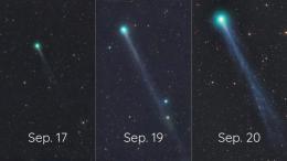 Эволюция кометы C/2025 A6 (Lemmon) за 4 дня в 2025 году